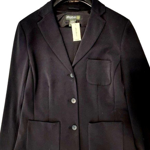 NWT Women's "Eddie Bauer" Black 2 pc Suit/Shaw Fit trousers & Jacket Sz 16 Tall - Picture 3 of 16